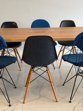 Load image into Gallery viewer, Eames Fiber Chair, Dark Blue Maple (set of 3)