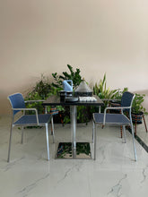 Load image into Gallery viewer, Audrey Armchair Blue / Polished Aluminium ( set of 2 )