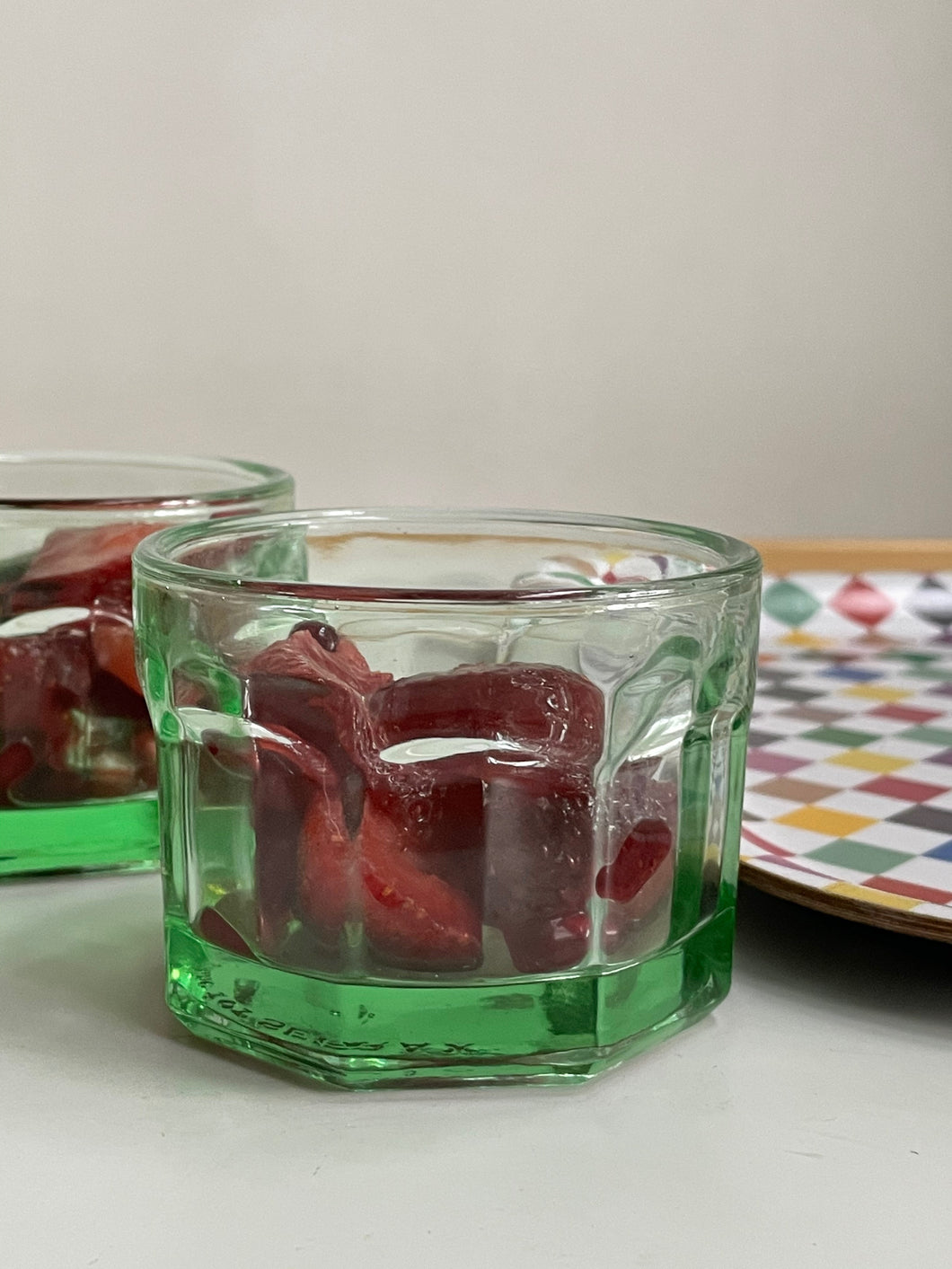 Green Glass Fish & Fish. (set of 4)