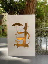 Load image into Gallery viewer, Man with Umbrella Greeting Card (set of 2)
